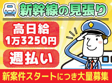 鉄道工事現場でのお仕事。
列車が見えたらスタッフに伝える、お仕事はこれだけですが、
安全を守る大切な役目です♪