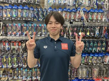 スポーツジュエン 心斎橋ビッグステップ店 ＼水泳・元経験者・経験者の方大集合！／
社割を使って道具を手に入れちゃおう♪
社割で高価なアイテムもお得にゲット★