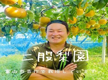 二股梨園 梨や農園に関する知識や経験は一切不要です♪
富山から全国へ出荷する
お手伝いをして頂きます◎
