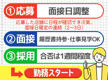 無理なく働けるから、色んなことと両立できますよ！
シニア大歓迎♪