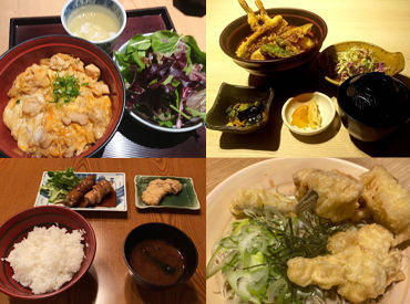 日本酒って奥深くて知れば知るほど面白い！
まかない補助有りなのも嬉しい♪
※写真は一例です。店舗によりまかないは異なります