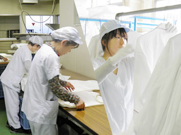 こちらはリネンを機械に流す(入れる)作業◎
幅広い方が働いており、複数名で担当するのでわからないことは聞けますよ！