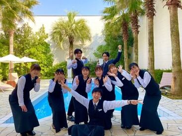 The Palm Garden（ザ・パームガーデン） ＼一生モノのバイト経験／
スタッフみんなで協力して作り上げる！
チームワークが大切なお仕事です♪