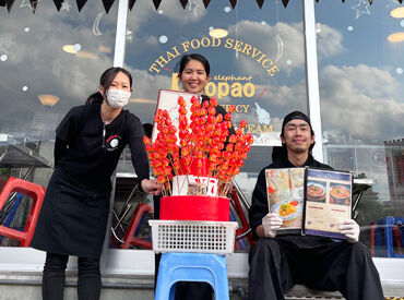 タイ料理　paopao the elephant ☆タイ人シェフが作る本格料理☆
タイ料理の良い匂いが広がる店内に
落ち着いた雰囲気の内装！
東南アジア好きにはたまらない♪