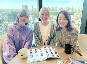 軽食やドリンク等が0円のCAFE制度！髪色・ネイルなど自由♪入社後アンケートは満足度★★★の実績
※東京都内のオフィス画像です