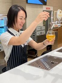 キリンビール工場の"キャスト"の一員として、飲料の提供や接客などをお任せします★