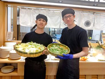 しゃぶ菜　ららぽーと磐田 ホールキッチンともに難しいことはありません◎
お仕事終わりは、美味しいまかないでお腹もいっぱい☆節約にもなりますよ♪