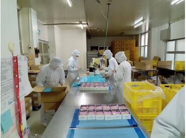 ≪正社員登用あり≫
箱詰め・袋詰めなどのカンタン作業◎
運び作業など製造のお手伝いもお任せ
