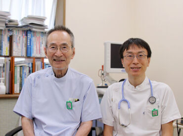 渡辺医院 こちらのお二人が前院長と院長です！
主体性を大切にしてるとのことなので、自分らしくのびのび働けますよ♪
食事会も定期開催！