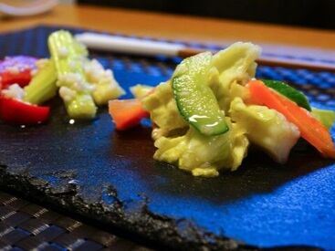 関西の食材を使ったメニューが自慢！
働くうちに料理の知識も身につくので
スキルアップも叶います♪
※画像はイメージです