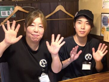 麺家 じょーだん 簡単モバイルオーダー◎
30代～50代まで、幅広いスタッフが活躍中！