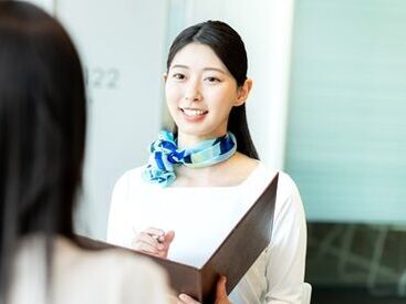 株式会社サン・アクトレス 未経験で始めたスタッフも多数◎
安心のフォロー体制＊
接客や受付などの経験がある方は尚歓迎♪
（写真はイメージ）