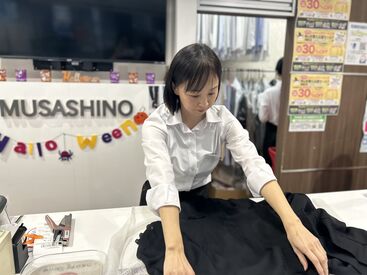 ムサシノクリーニング　コープ川口西店　※初夏NEW OPEN お仕事はお洋服の受け渡し◎
「土日だけロングでガッツリ稼ぎたい」
「平日、家事の合間の短時間」
などシフトは相談OK♪