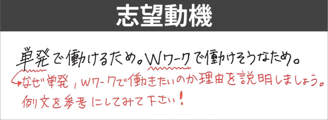 単発バイト　志望動機