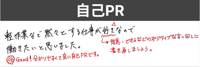軽作業バイト自己PR 軽作業など黙々と進められる仕事が好き