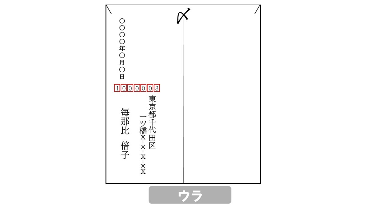 履歴書封筒 宛名 手渡し 裏面