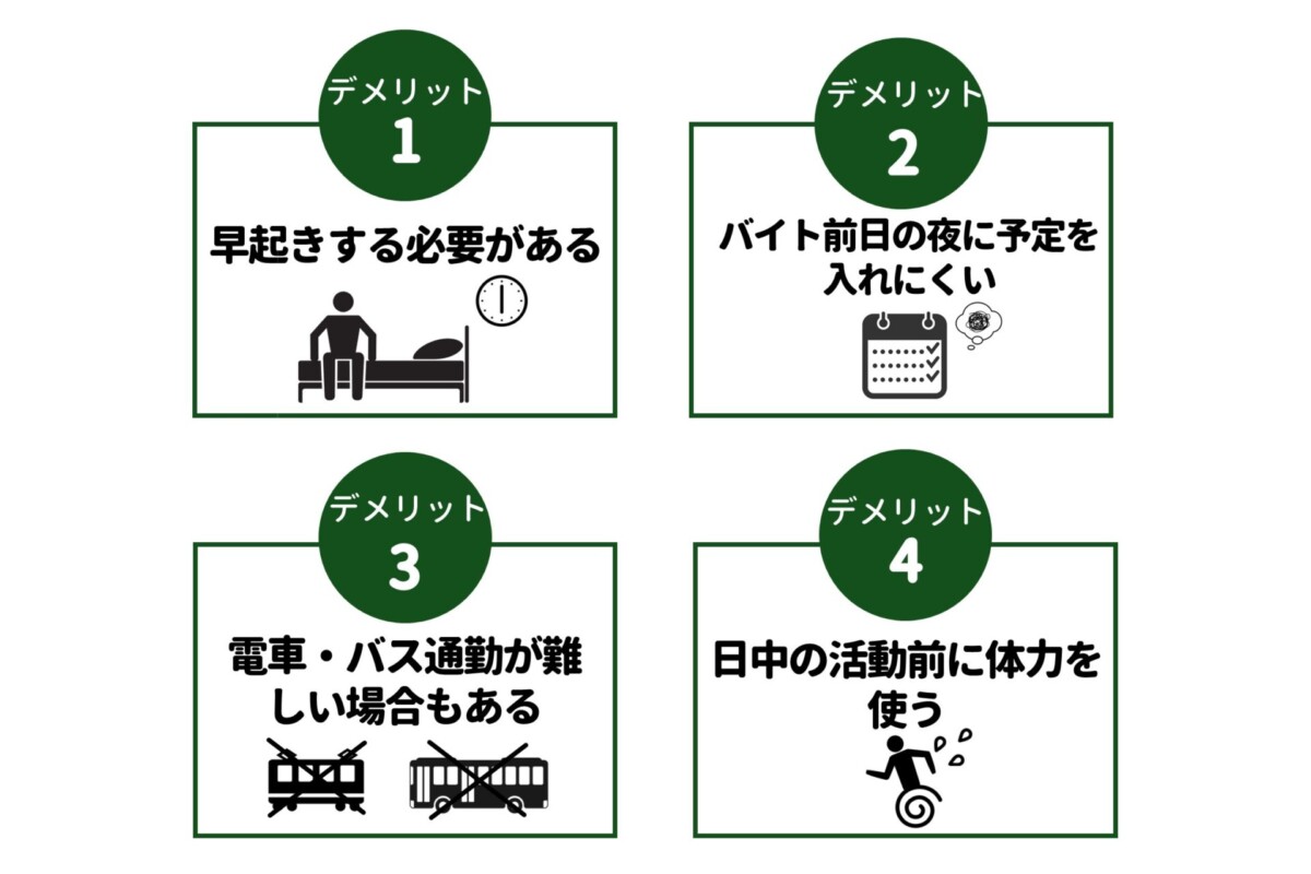 早朝バイト デメリット
