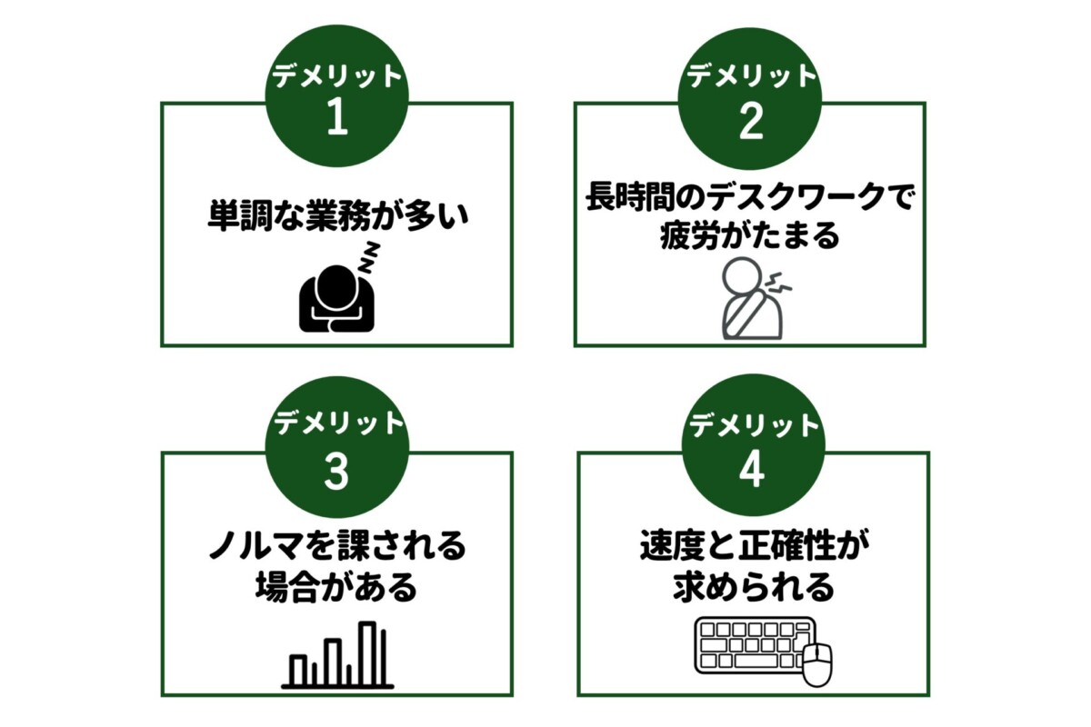 データ入力　バイト　デメリット