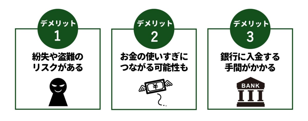 アルバイト 給料手渡し デメリット