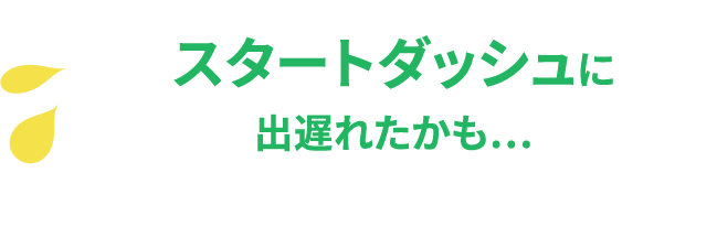 スタートダッシュに出遅れたかも...